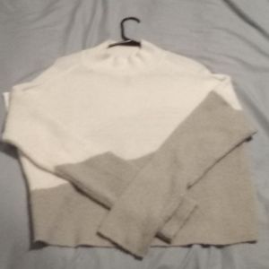 White and grey cropped sweater
